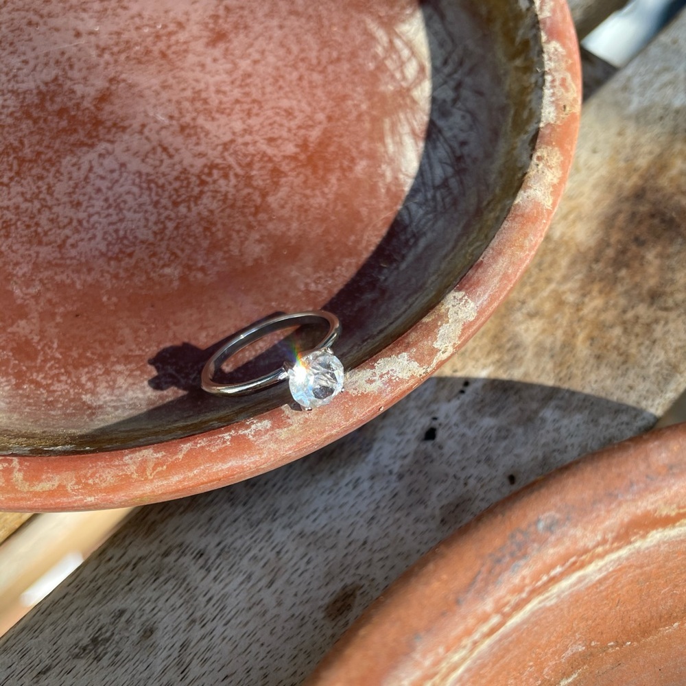 Silver Plated Crystal Ring